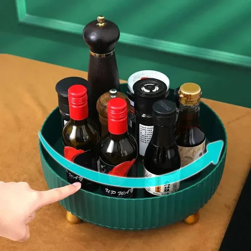 360° Rotatable Bathroom Storage Organizer - Space-Saving Turntable