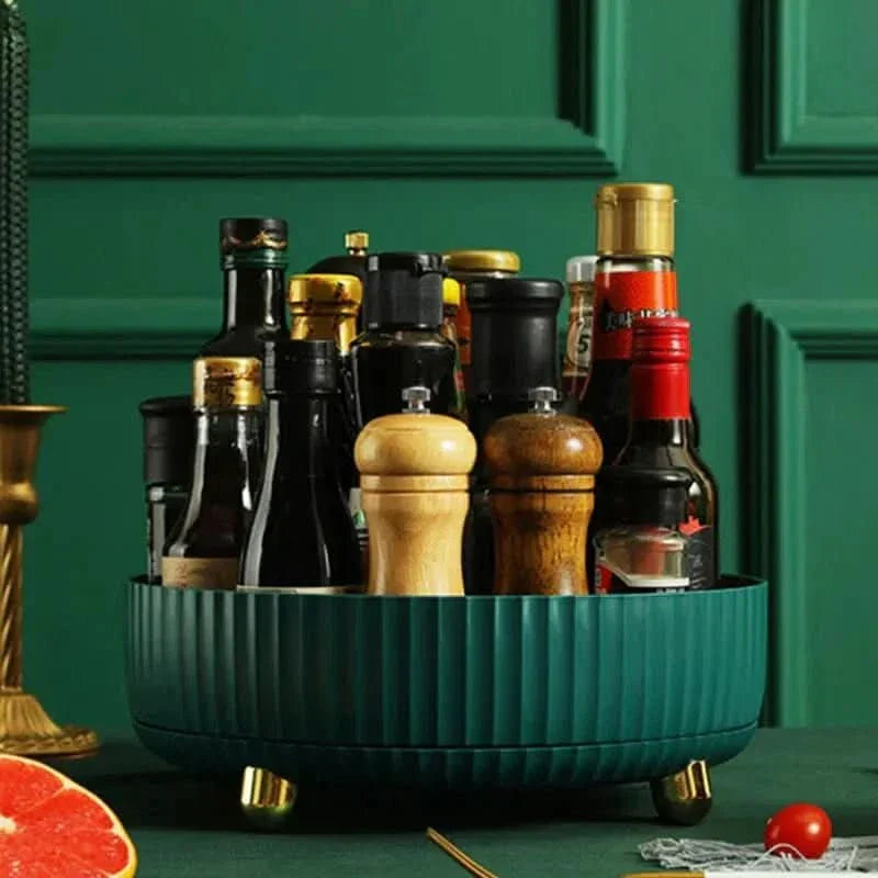 360° Rotatable Bathroom Storage Organizer - Space-Saving Turntable