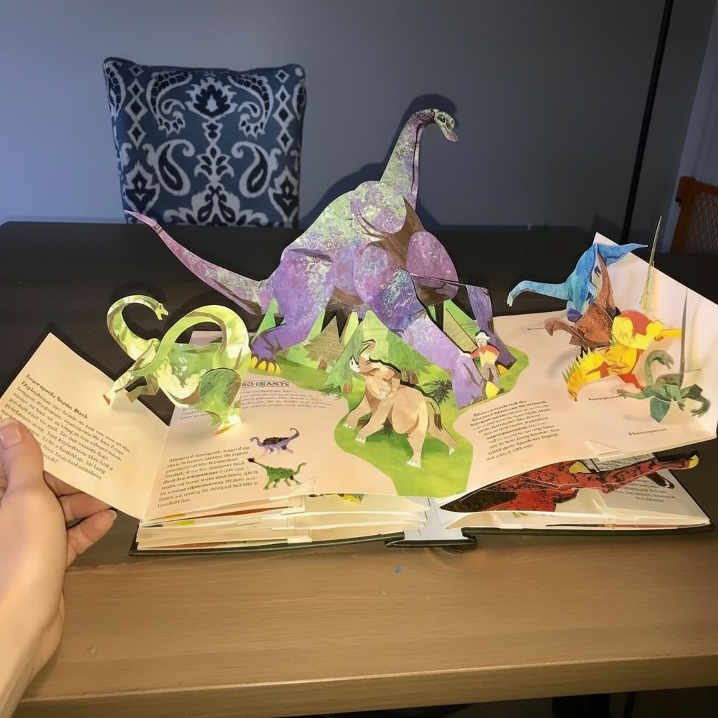 3D Pop-Up Dinosaur Adventure Book for Kids - Interactive Learning & Vibrant Illustrations