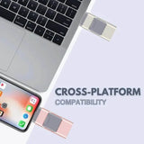 4-in-1 USB Flash Drive with Lightning, USB-C, Micro USB Ports - High-Speed Data Transfer