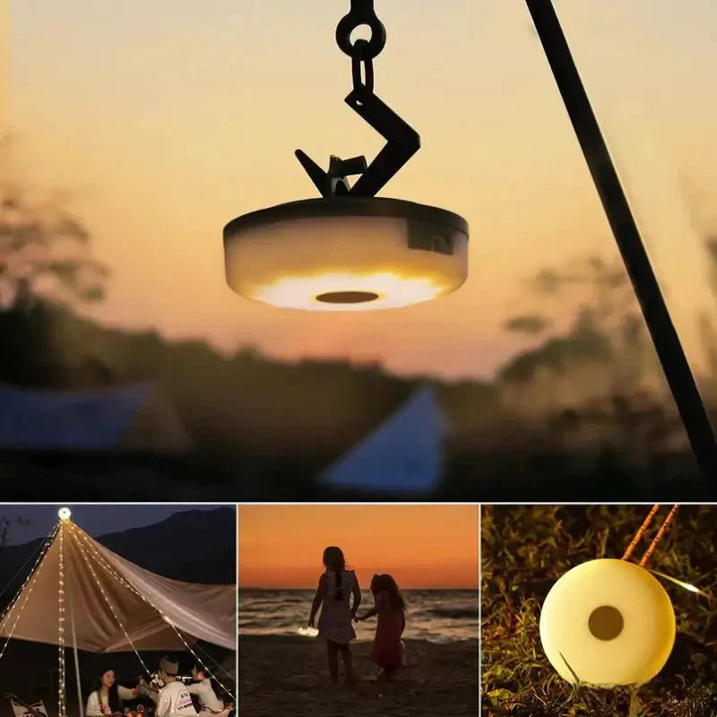 4-in-1 Retractable Camp Light with 10m String Lights 3