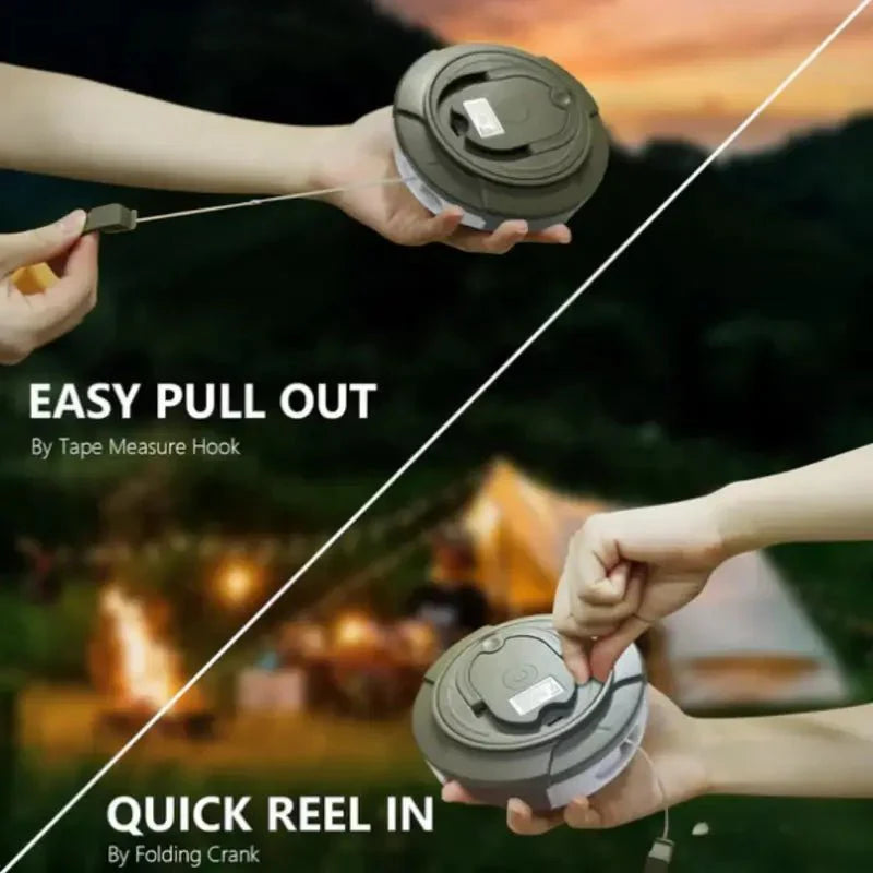 4-in-1 Retractable Camp Light with 10m String Lights 4