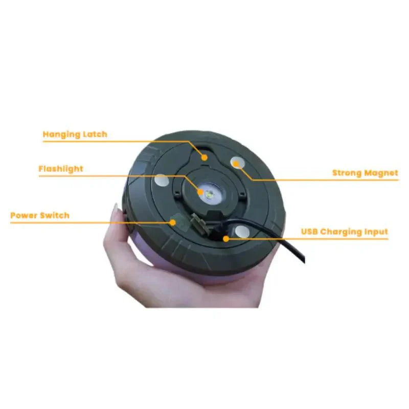 4-in-1 Retractable Camp Light with 10m String Lights 5