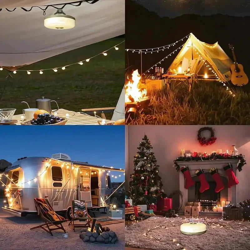 4-in-1 Retractable Camp Light with 10m String Lights 6
