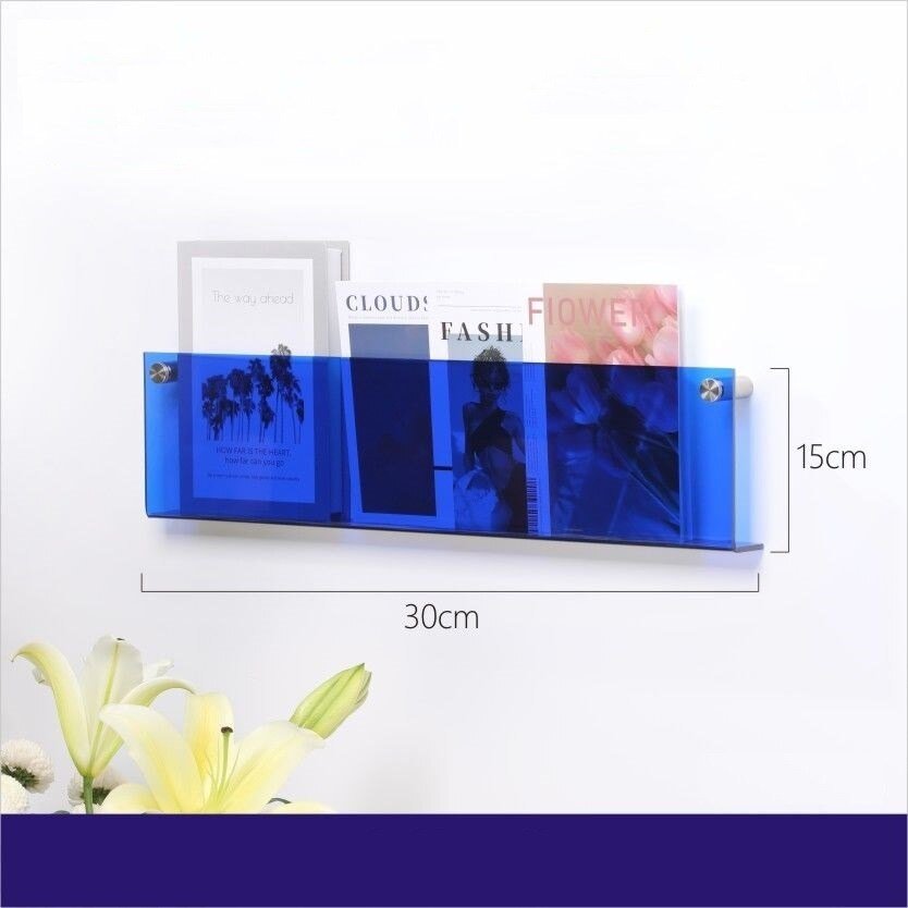 Acrylic Wall Mounted Magazine Holder - Elegant Floating Design