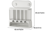 Airtight Multi-Compartment Grain Storage Container - 5 Compartments for Rice, Pasta, Spices
