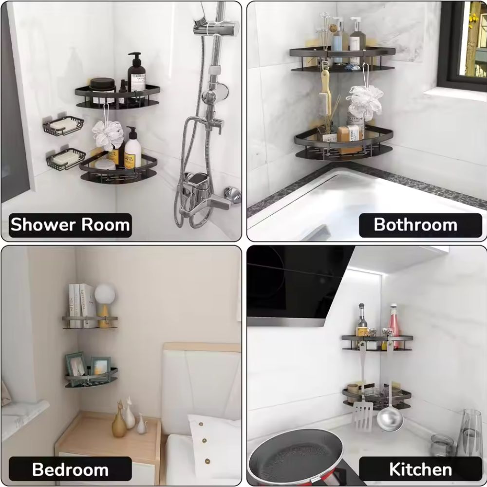 Aluma Curve - Modern Aluminium Shower Caddy & Storage Solution