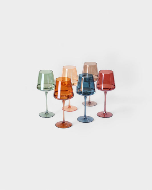 Artisan Glassware - Handcrafted Rainbow Wine Glass Set of 6