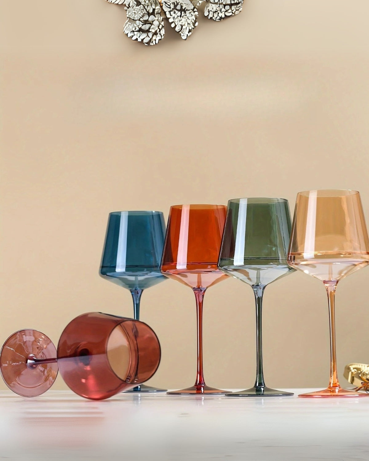 Artisan Glassware - Handcrafted Rainbow Wine Glass Set of 6