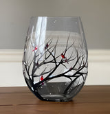 Artisan Hand-Painted Four Seasons Tree Wine Glasses - Unique Design