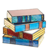Artisan Stained Glass Table Lamp - Handcrafted Book Design