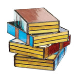 Artisan Stained Glass Table Lamp - Handcrafted Book Design
