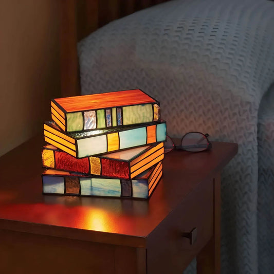 Artistic Stained Glass Table Lamp - Handmade Unique Bedroom Lighting