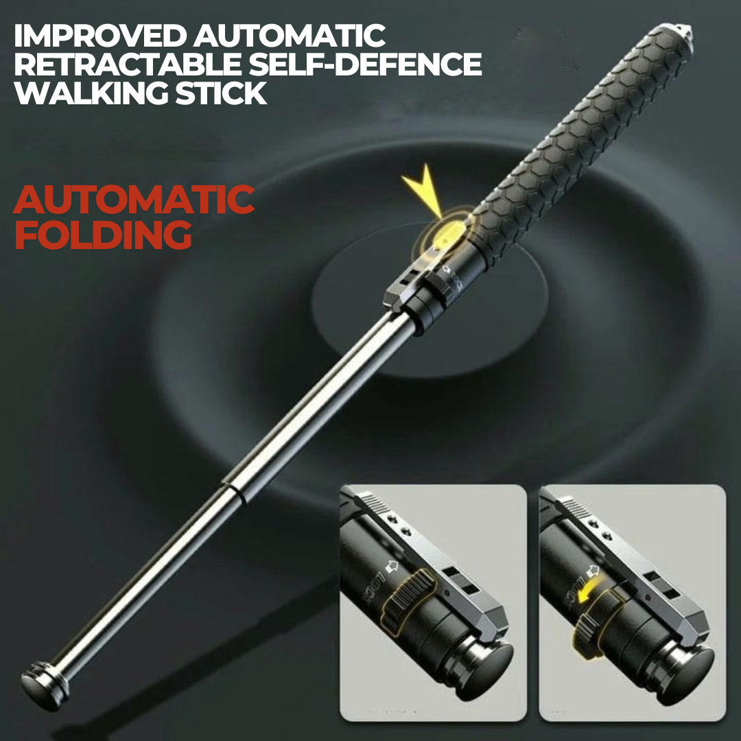 Automatic Self-Defense Walking Stick - Lightweight with Anti-Slip Grip