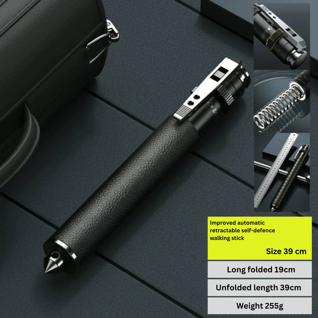 Automatic Self-Defense Walking Stick - Lightweight with Anti-Slip Grip