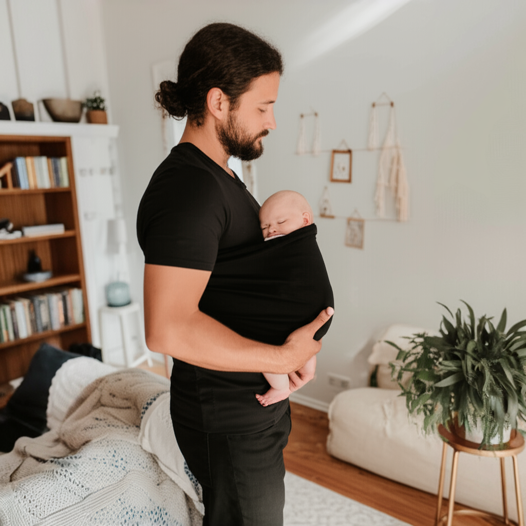 Babywearing T-Shirt Built-In Baby Pouch Stretchy Cotton 2