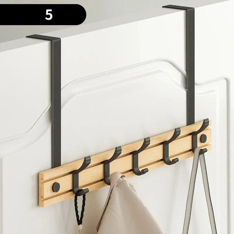 Bamboo Wall Mounted Coat Rack with Aluminum Hooks - Stylish Storage Solution