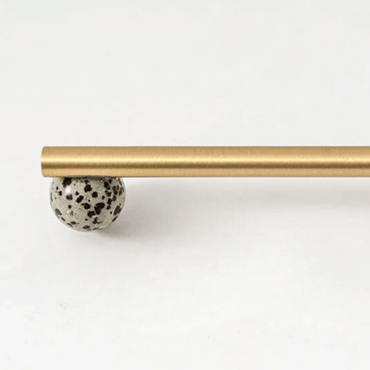 BlushStone - Modern Brass and Marble Cabinet Knob for Kitchen & Drawers