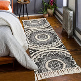 Bohemian Black Cream Runner Mat - Stylish & Practical Floor Protector