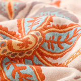 Boho Floral Cotton Throw Blanket - Soft, Machine Washable