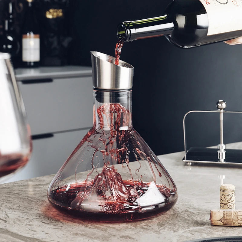 BowLift - 1500ml Handcrafted Red Wine Decanter with 12-Channel Aeration