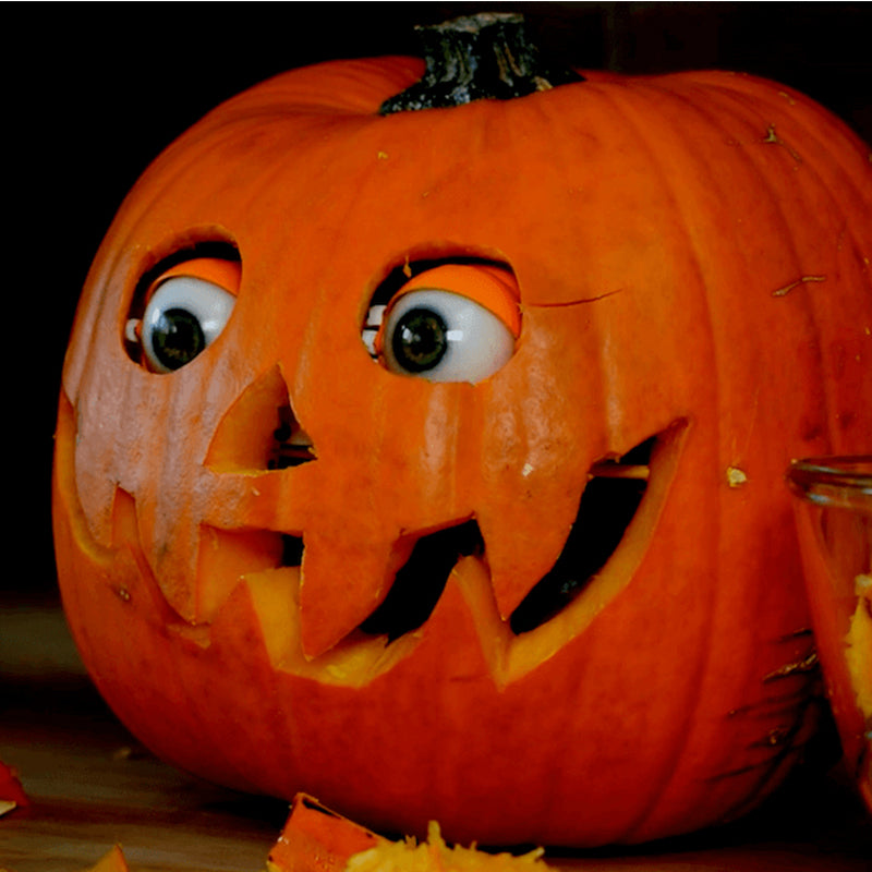 Eerie Halloween Pumpkin - Scary Halloween Prop