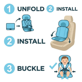 BowLift Portable Foldable Child Car Booster Seat with 5-Point Harness