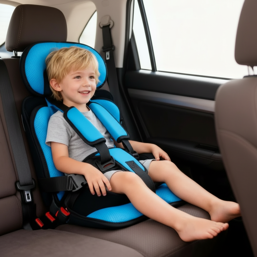 BowLift Portable Foldable Child Car Booster Seat with 5-Point Harness