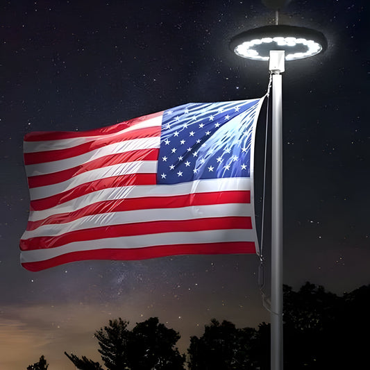 BrightSolar - Solar Powered Flagpole Light with 700 Lumens, Automatic Operation, IP67 Waterproof