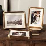 Brooks Antique Wood & Brass Tabletop Photo Frame - Elegant Vintage Design