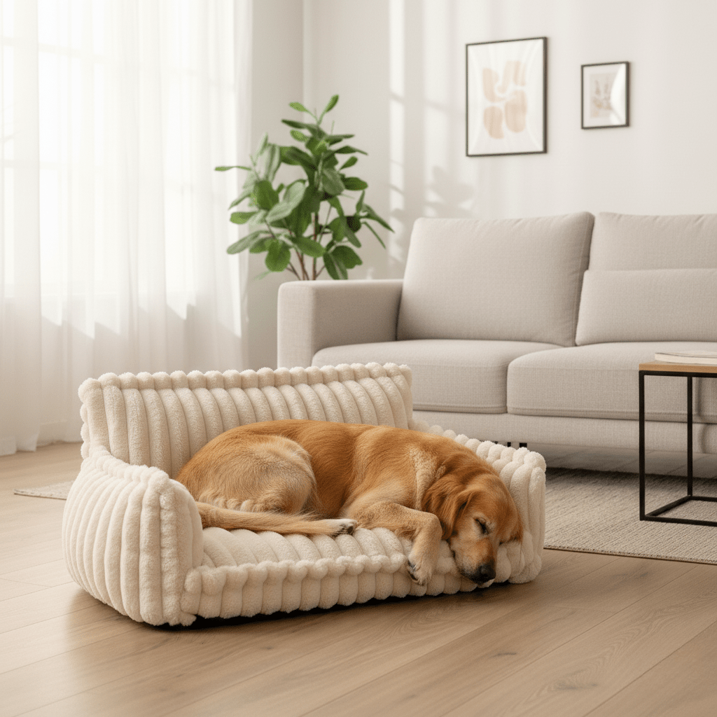 Canilux - Orthopedic Dog Bed with Memory Foam & Headrest