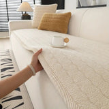 Chic Thick Plush Sofa Cover - Scratch-Resistant Pet-Friendly Slipcover