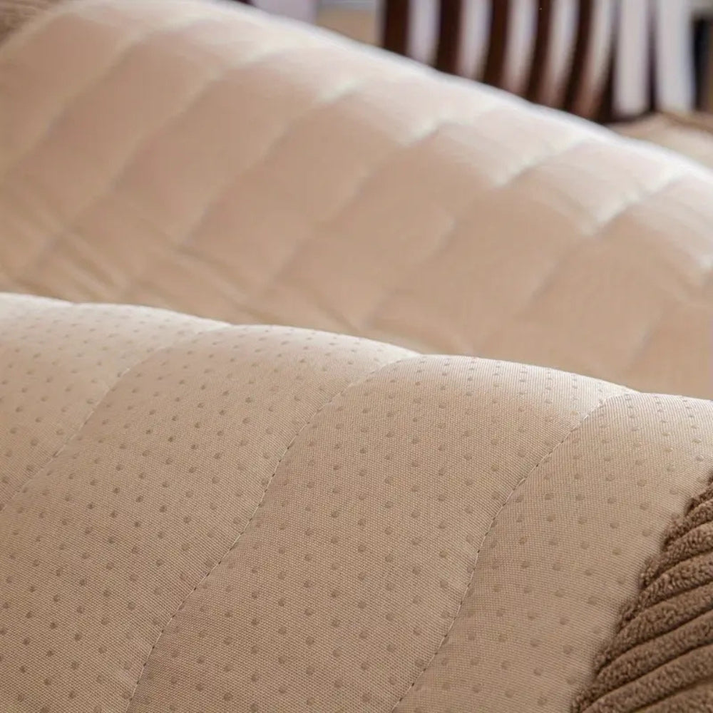 Chic Thick Plush Sofa Cover - Scratch-Resistant Pet-Friendly Slipcover