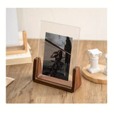 Chic U-Shaped Photo Frame - Modern Acrylic & Wood Design