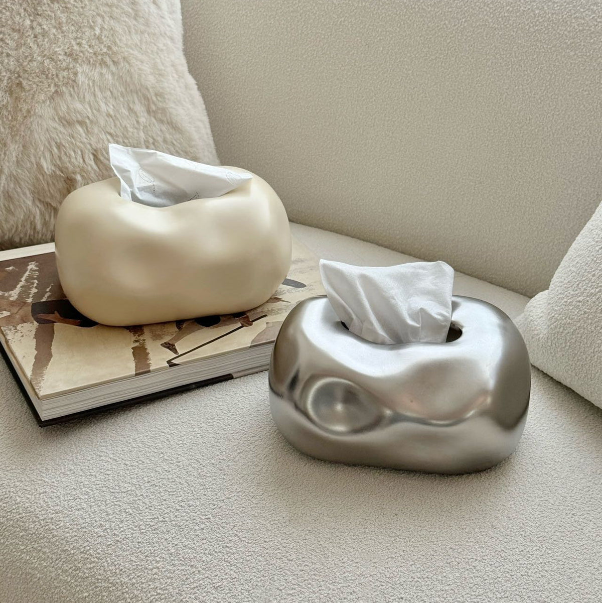 Clever Cloud-Shaped Ceramic Tissue Box Cover for Modern Decor