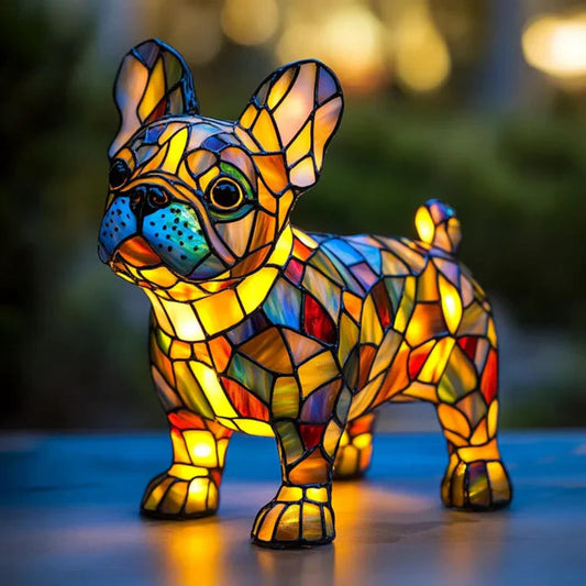 Colorful Stained Glass Animal Table Lamp - USB-Powered Bedside Lamp