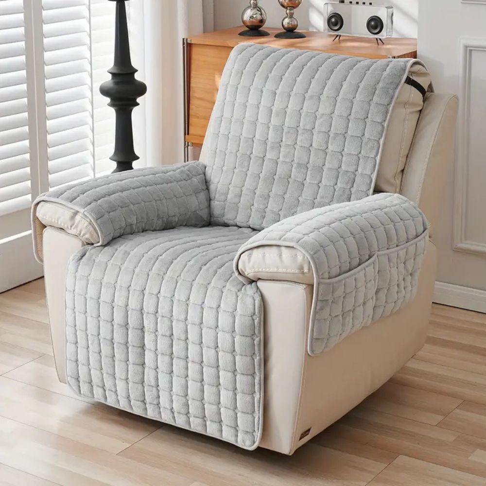 ComfortGuard - Padded Microfiber Armchair Cover with Storage
