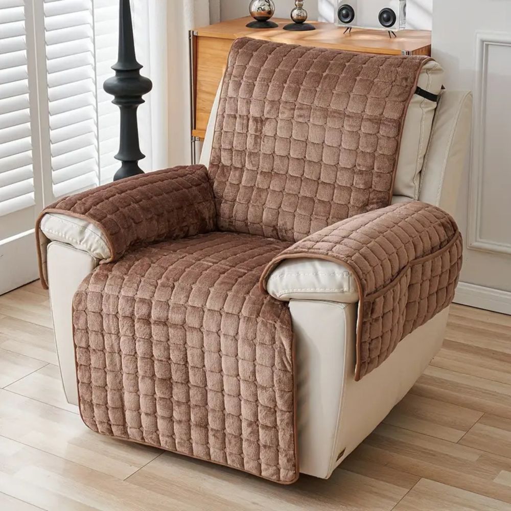ComfortGuard - Padded Microfiber Armchair Cover with Storage