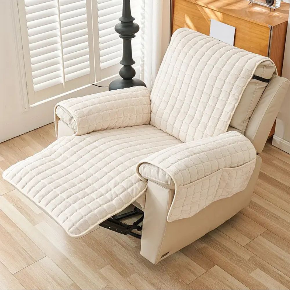 ComfortGuard - Padded Microfiber Armchair Cover with Storage
