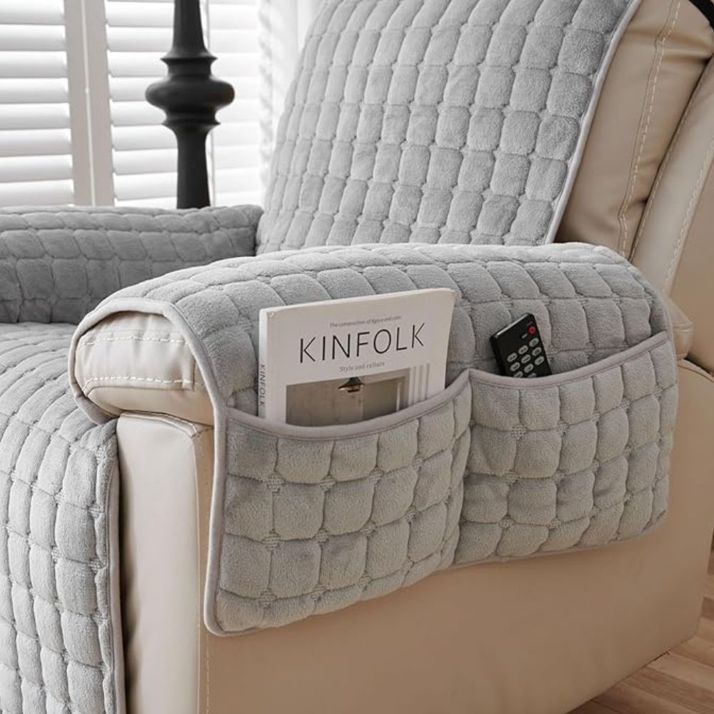 ComfortGuard - Padded Microfiber Armchair Cover with Storage