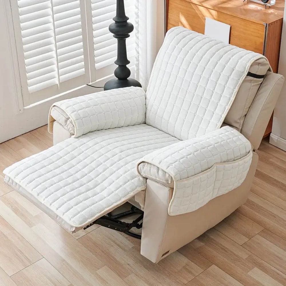 ComfortGuard - Padded Microfiber Armchair Cover with Storage