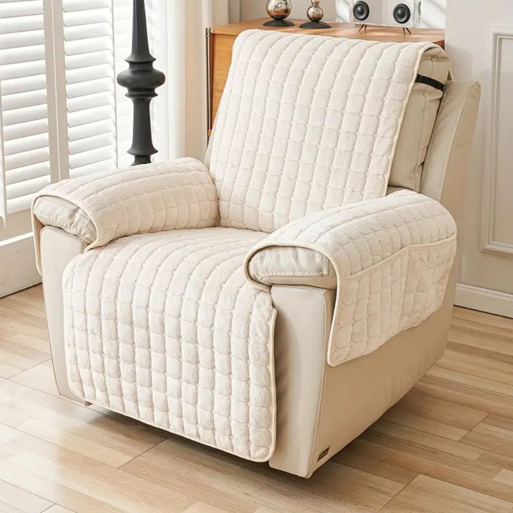 ComfortGuard - Padded Microfiber Armchair Cover with Storage