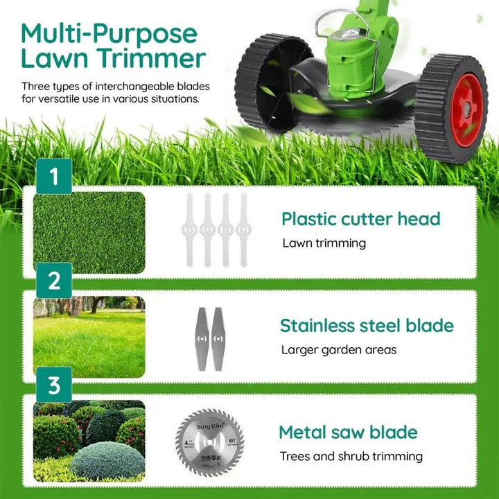 Cordless Lawn Trimmer Multi-Blade Telescopic Edger 12