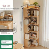CornerWood - Tall Solid Wood Corner Cabinet with Slanted Shelves