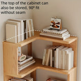CornerWood - Tall Solid Wood Corner Cabinet with Slanted Shelves