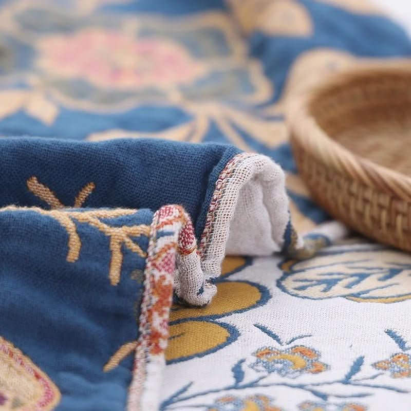 CottonBloom Reversible Floral Blanket for Cozy Living