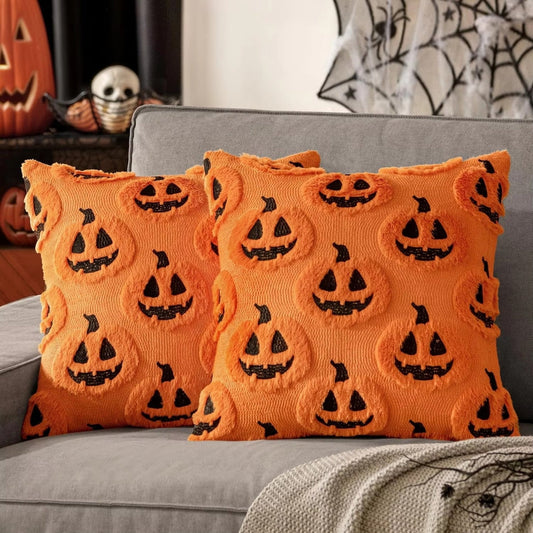 Cozy Faux Fleece Pumpkin Cushion Cover - 18 x 18