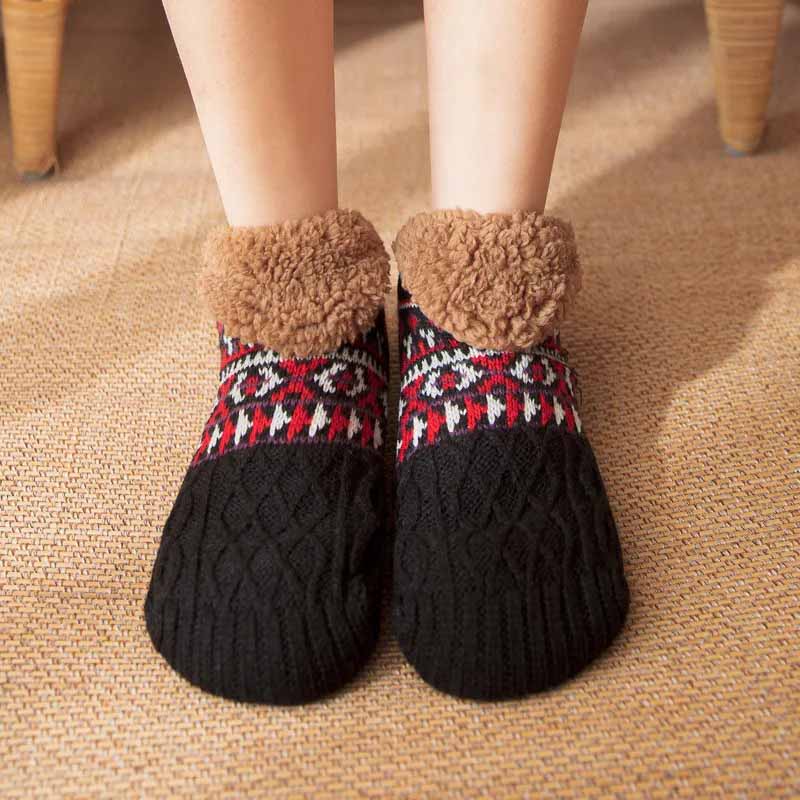 Cozy Grip Socks - Fleece-Lined Non-Slip Warmth for Home