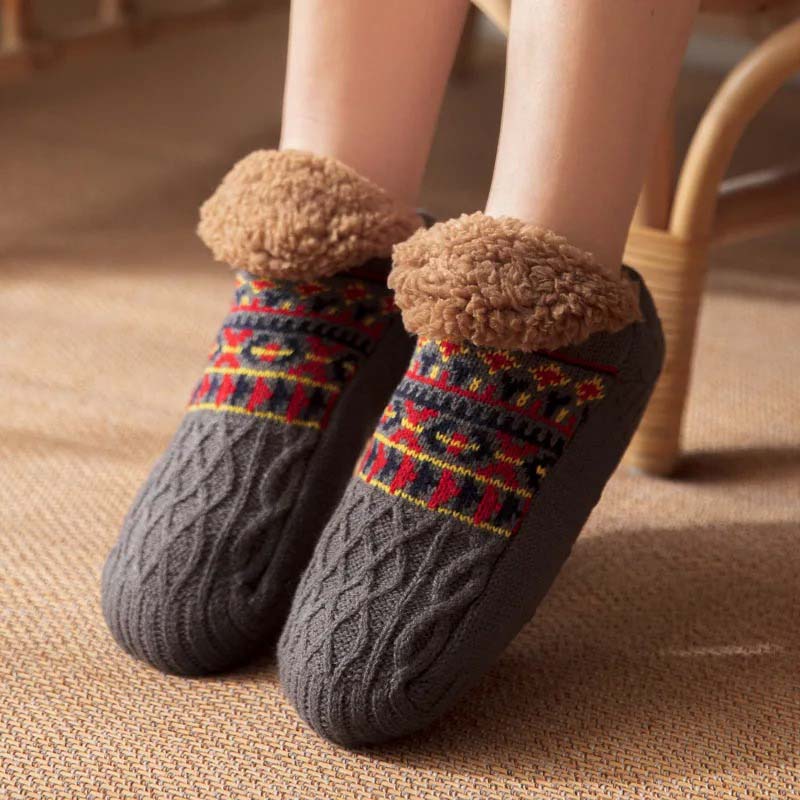Cozy Grip Socks - Fleece-Lined Non-Slip Warmth for Home