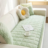Cozy Home - Plush Pleated Edges Sofa Cover for Comfort